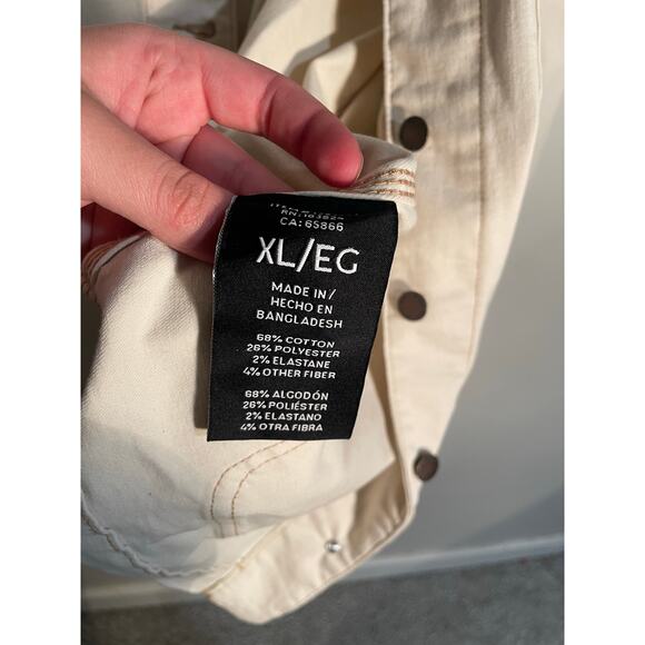 Well Worn Cream Denim Oversized Chore Jacket Size XL - Picture 10 of 11